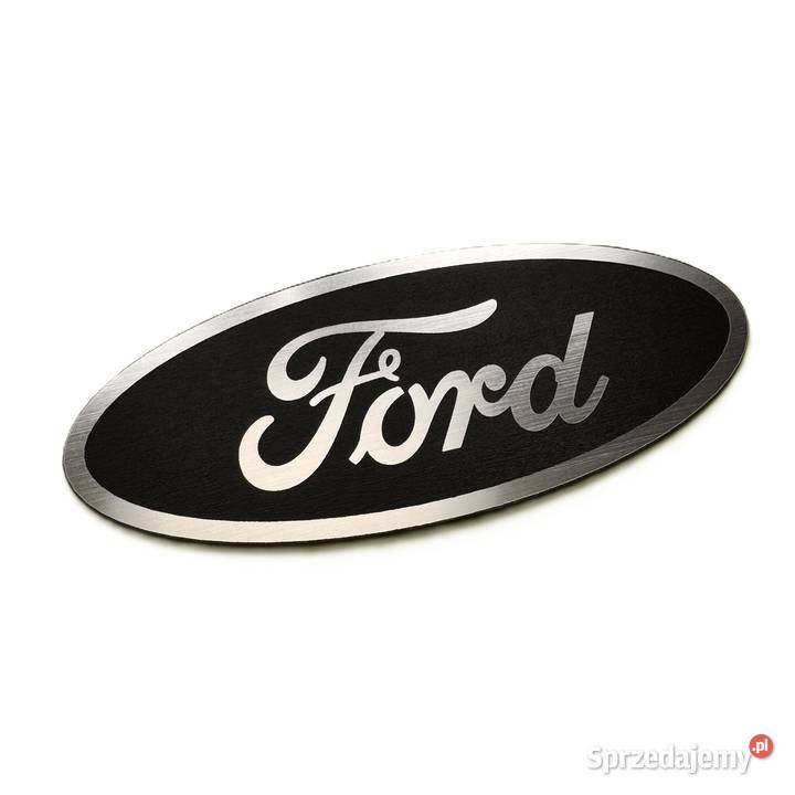 Emblemat Ford 125x45mm czarno srebrny naklejka Radom