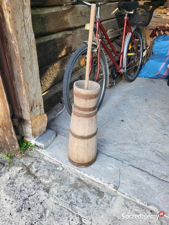 Stara zabytkowa drewniana masielnica Antyki, Sztuka, Kolekcje lubelskie Teodorówka