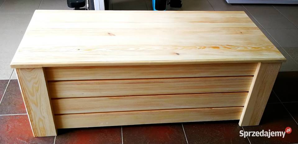 Skrzynia drewniana stolik kawowy pufa siedzisko 45cm świętokrzyskie Radków