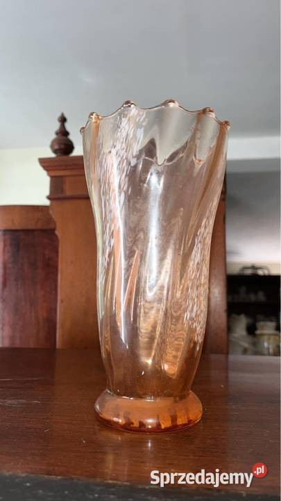 Wazon rozalinowe szkło Antyki, Sztuka, Kolekcje pomorskie Gdańsk