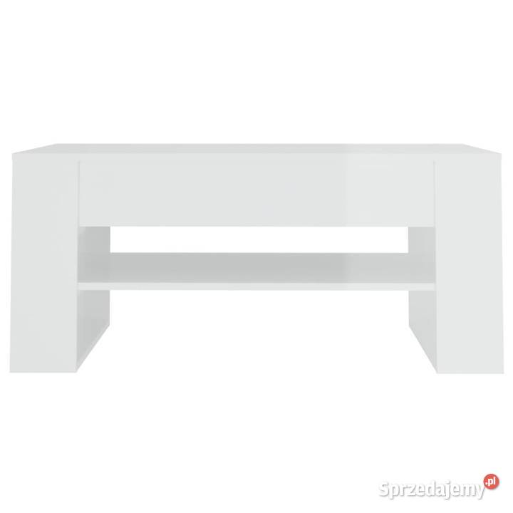 vidaXL Stolik kawowy biały o wysokim połysku