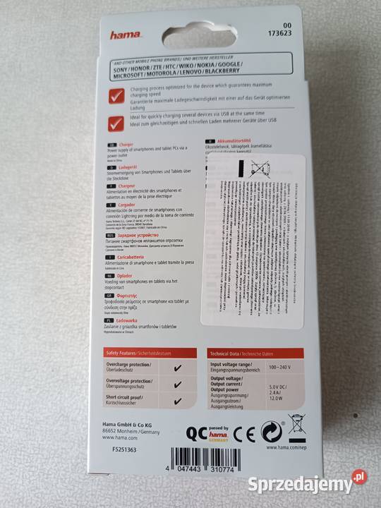 Ładowarka HAMA 12 W 2xUSB Kędzierzyn-Koźle