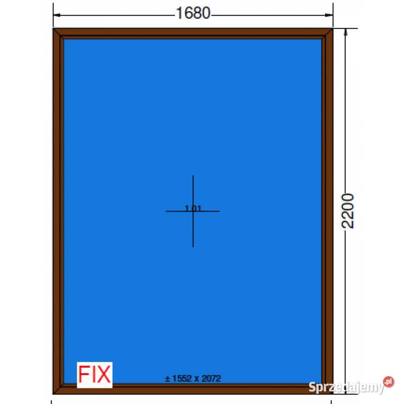 Okno FIX 1680 x 2200 168 x 220 ORZECH dolnośląskie Oleśnica