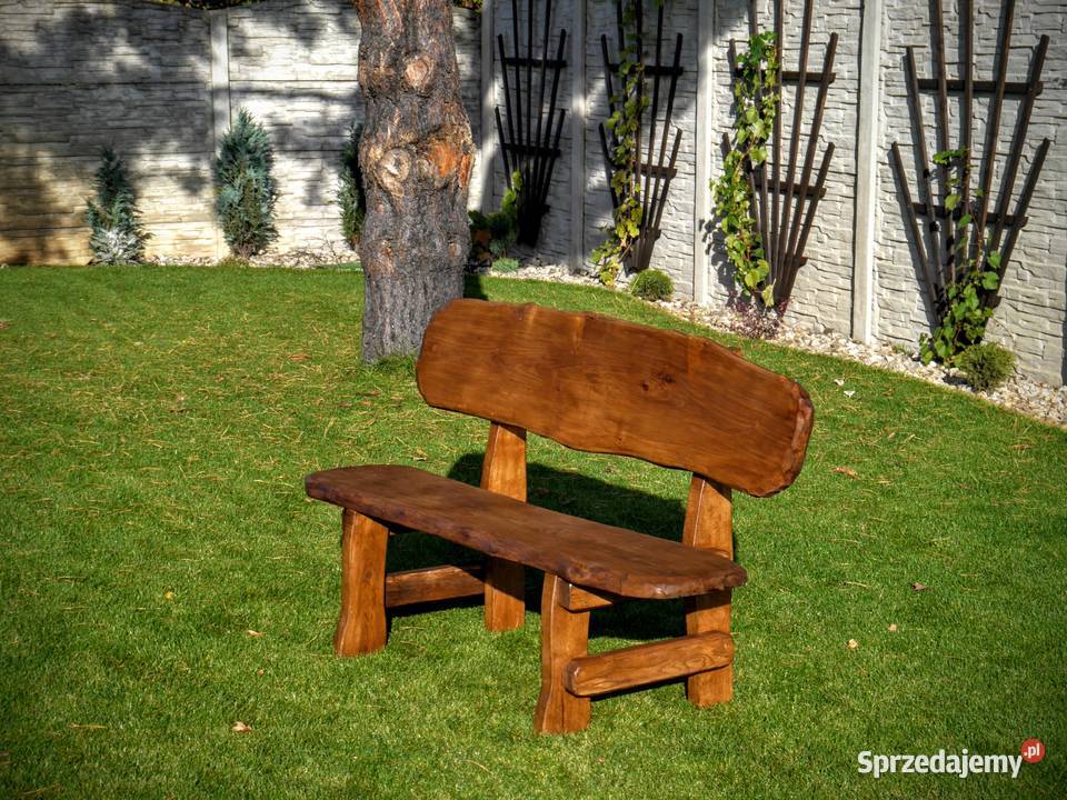 Drewniane meble ogrodowe stół i 2 ławki na 8