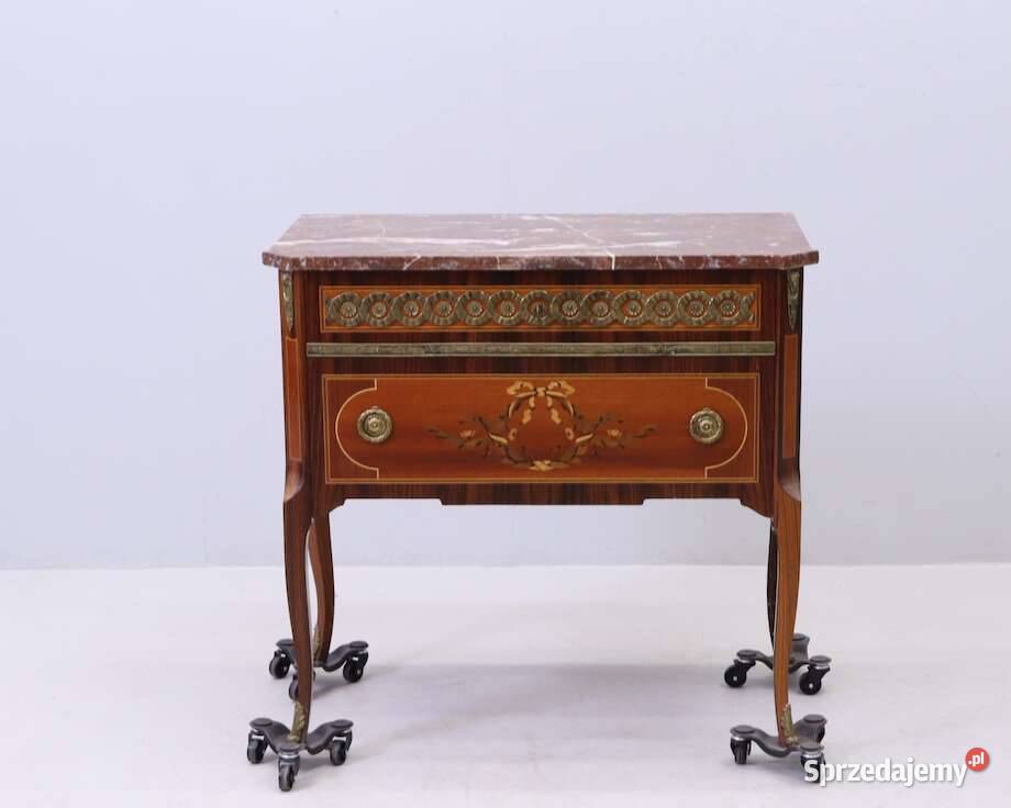 Komoda Ludwik marmur mosiądz