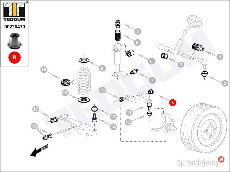 SILENTBLOK TULEJA WAHACZA GÓRNEGO FORD mazowieckie Białobrzegi