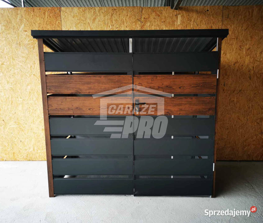 Wiata śmietnikowa spad tył 2x06m Antracyt drewno Koszalin