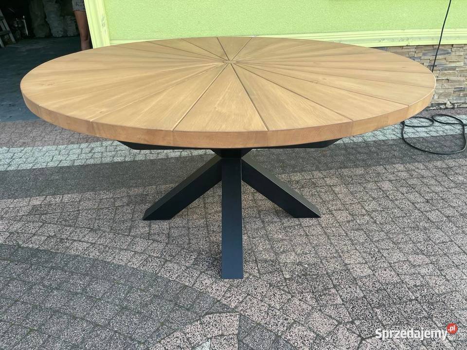 Stół ogrodowy okrągły drewniany 200 180 160 150 Dębica