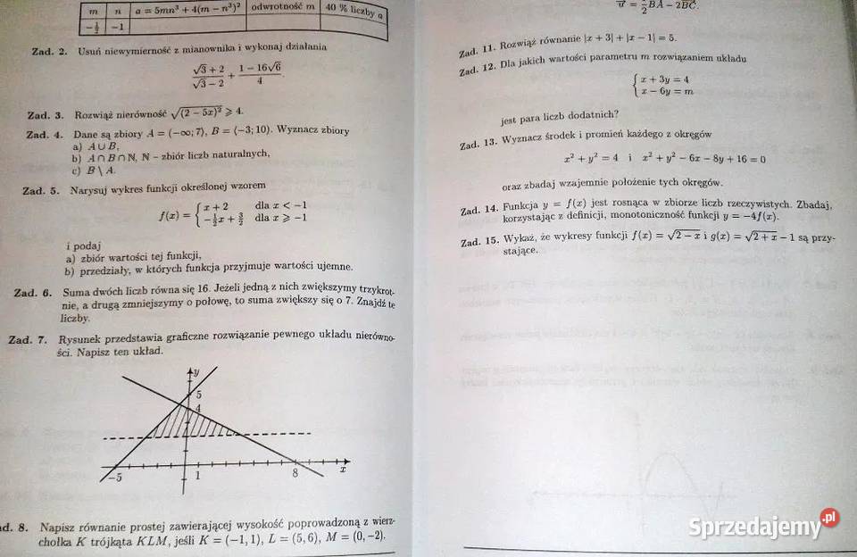 Nowa matura z matematyki Zestaw testów D Pozostałe Chełm sprzedam