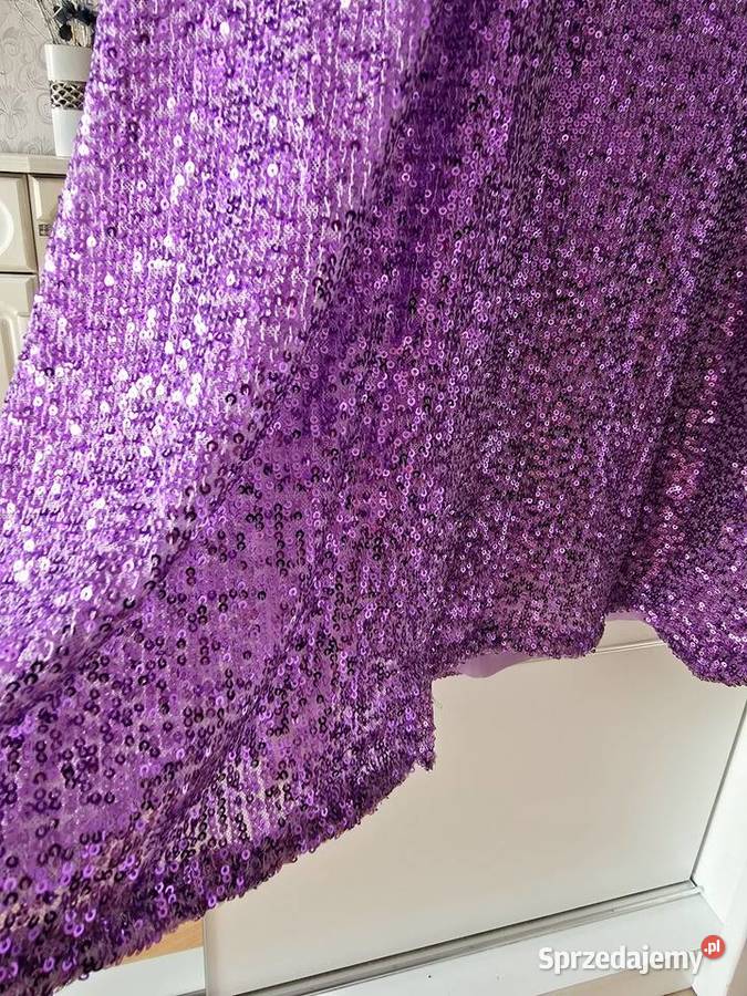 Sukienka cekinowa maxi Fiolet LXL Moda i Styl Rybnik