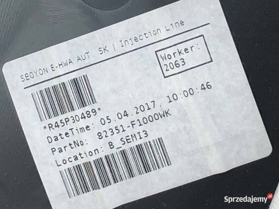 BOCZEK DRZWI LEWY PRZÓD KIA SPORTAGE IV