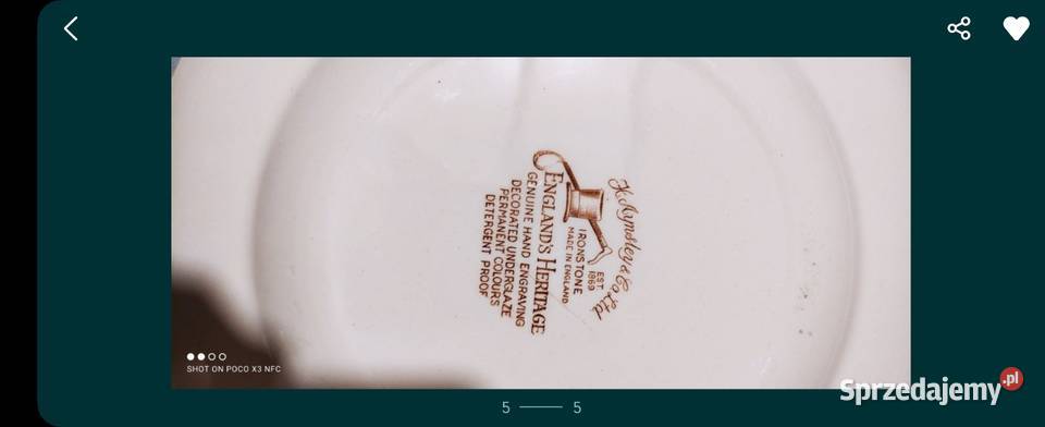 Talerz płaski ozdobny porcelana angielska Porcelana i szkło Gliwice sprzedam