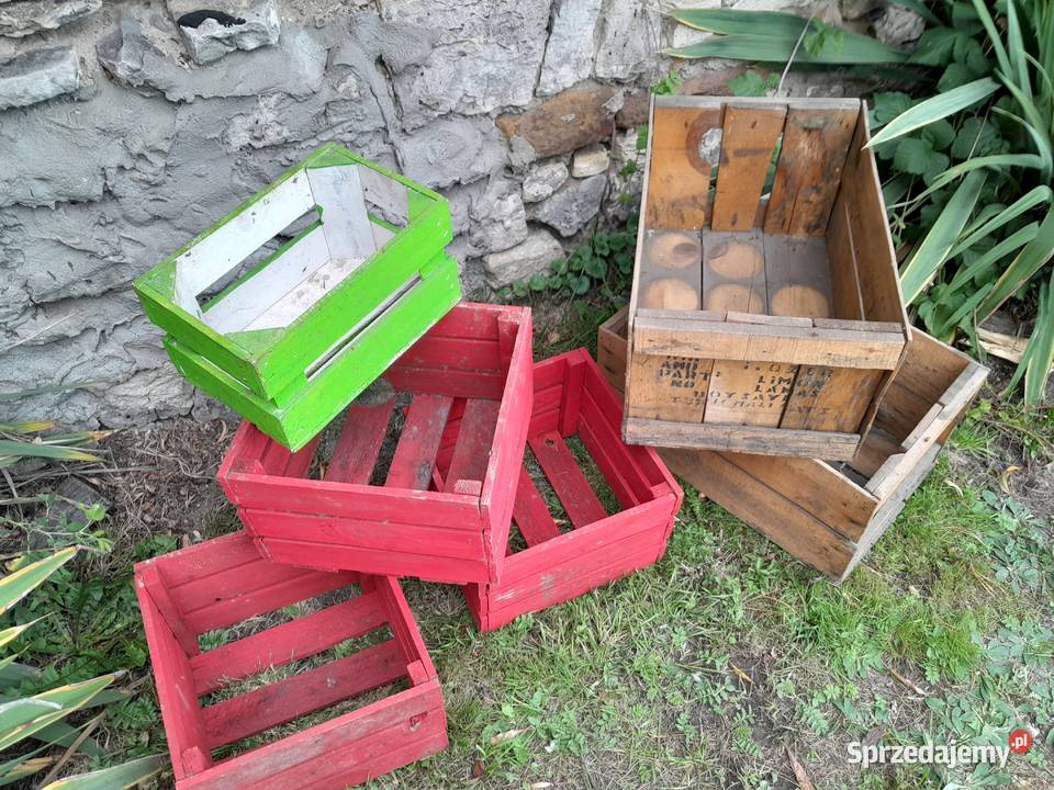 Stare i współczesne skrzynki drewniane zestaw 6 śląskie