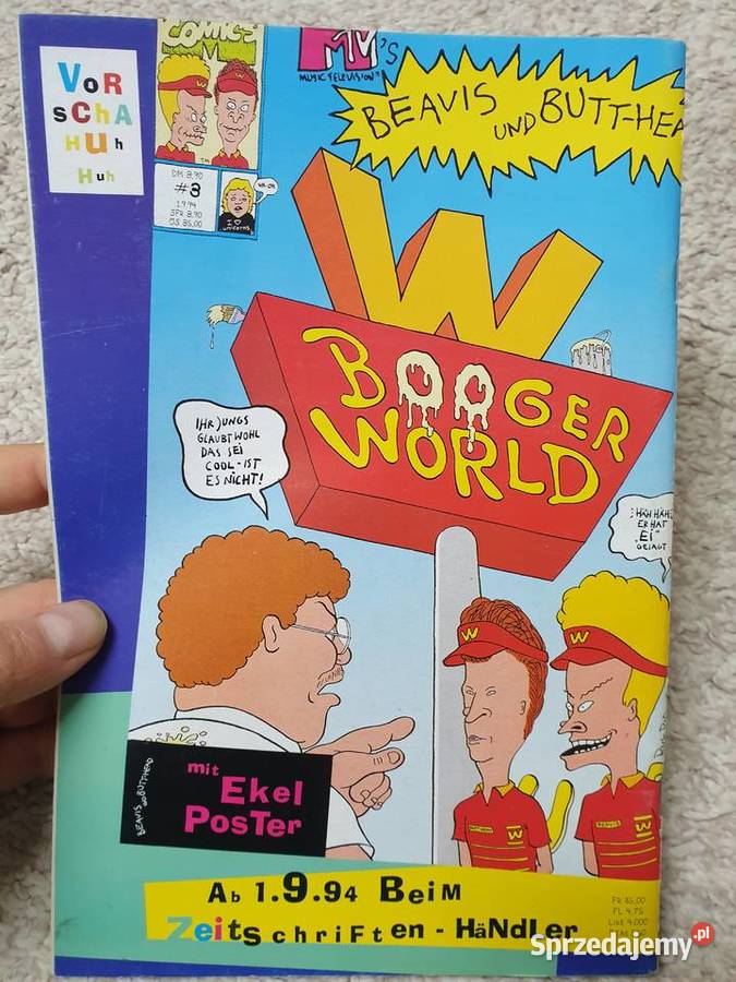 Beavis und ButtHead komiks z plakatem 1994 Gdynia