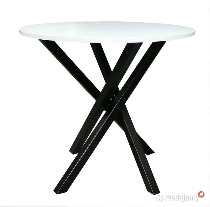 STÓŁ FI 60 OKRĄGŁY BIAŁY STOLIK ŁAWA PODSTAWA 60cm Tołkiny