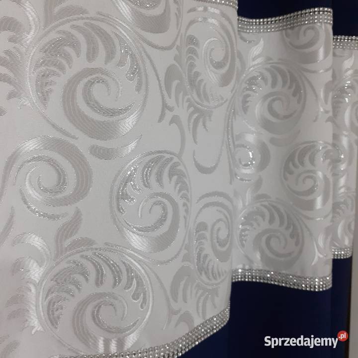 Zasłony granatowo srebrne Mława