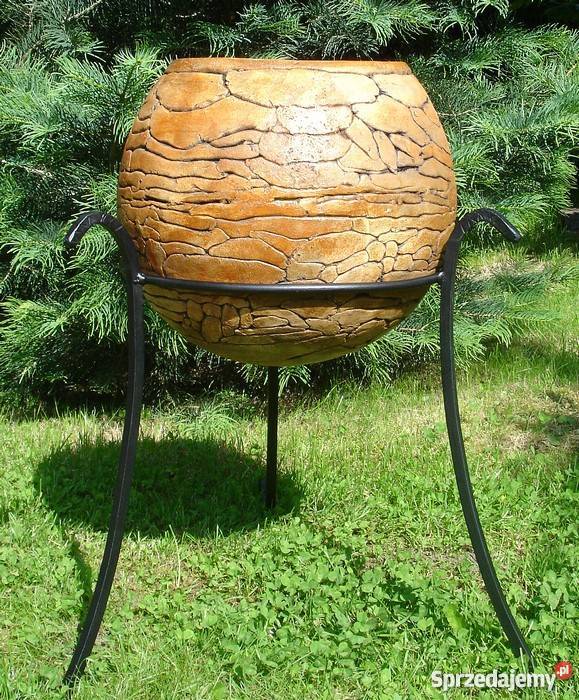 Ceramiczna  donica mrozoodporna + stojak, śr. 60 cm.