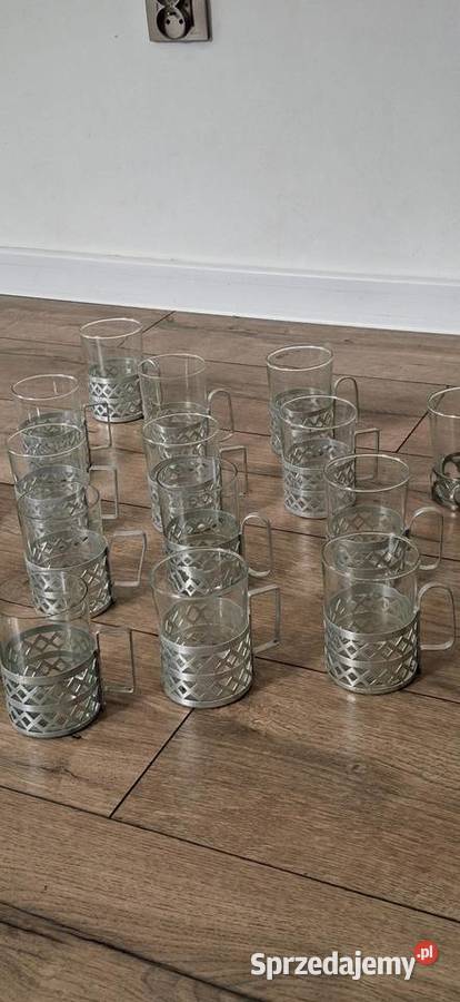 Szklanki z koszykami z czasów PRL Kolekcje