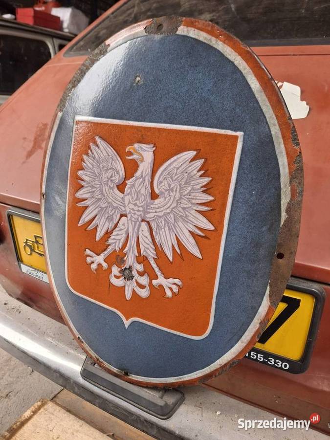 STARA TABLICA EMALIA EMALIOWANA GODŁO ORYGINAŁ opolskie Korfantów sprzedam