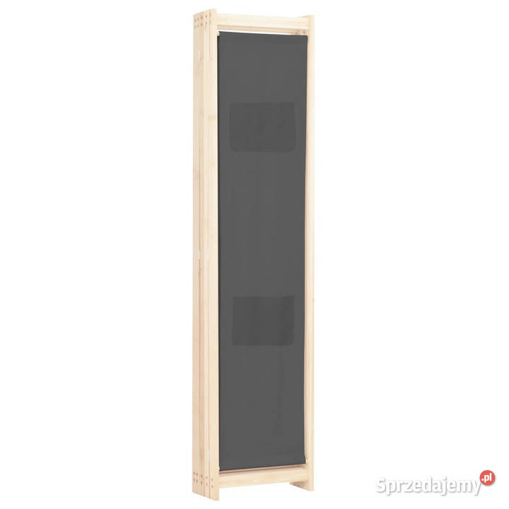 Parawan 5panelowy szary 200 x 170 x 4 tkanina