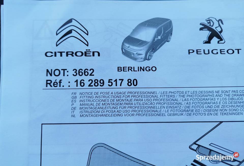 Zasłona tylnej szyby Citroen Berlingo Rifter Osłony na szyby Łódź