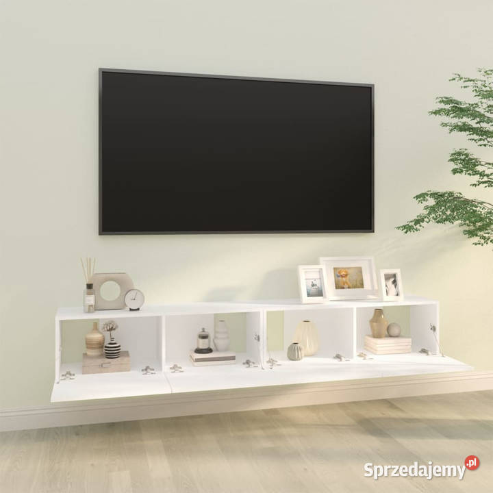 Szafki ścienne pod TV 2 białe 100x30x30 WM804544 Warszawa