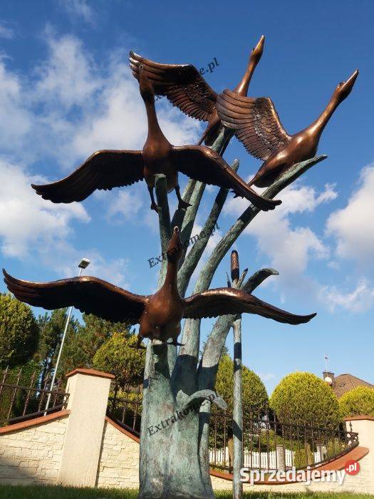 Fontanna z brązu 4 Odlotowe Kaczki H160 Szczecin