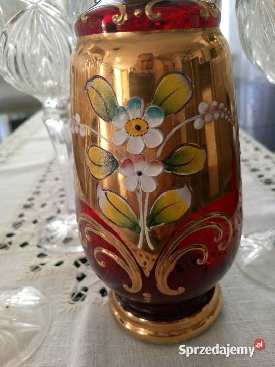 kryształ kryształowe kieliszki pozłacane karafka Warszawa