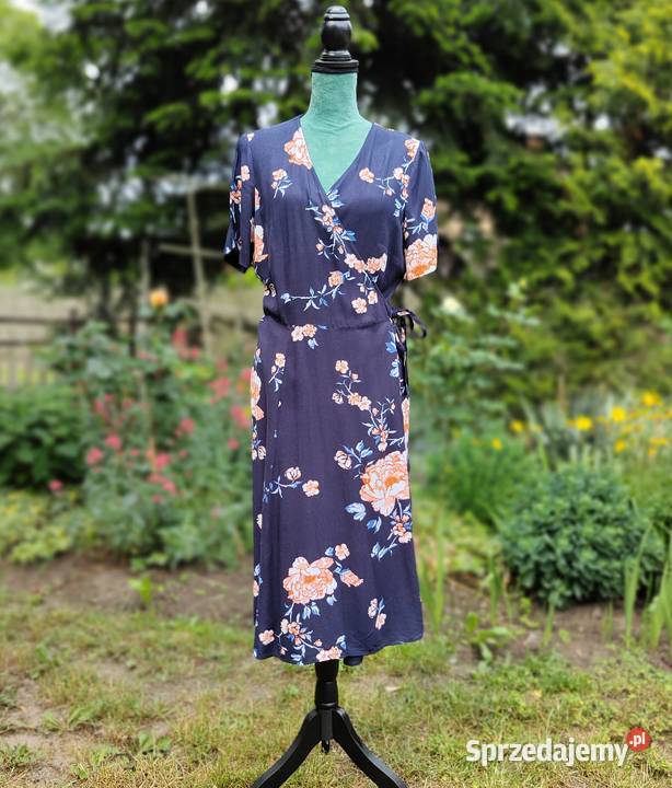 Sukienka HM 44 XXL wiskoza wrap dress midi zachodniopomorskie Szczecin