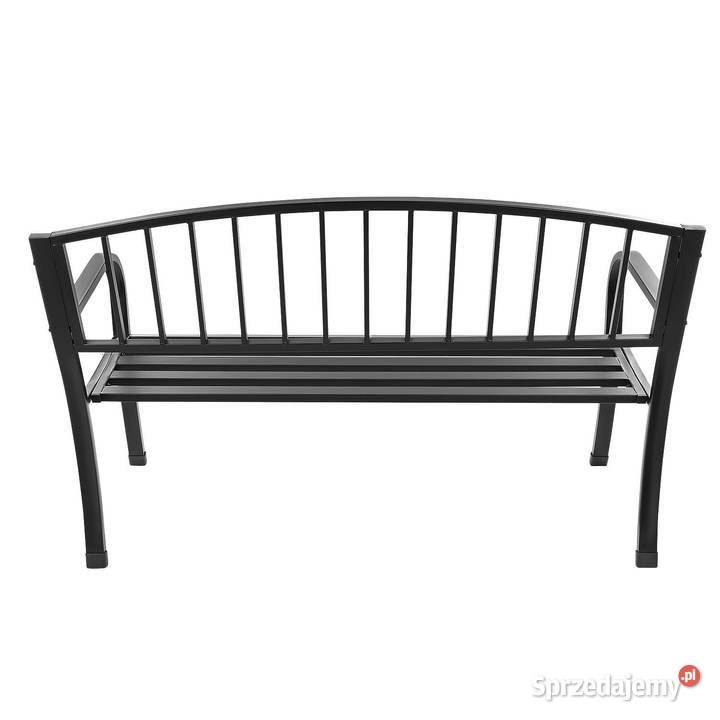 Metalowa ławka ogrodowa z oparciem parkowa taras Poznań