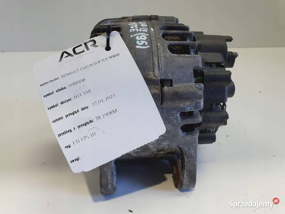 ALTERNATOR Renault Clio IV 09 TCe valeo Układ elektryczny silnika Chełm