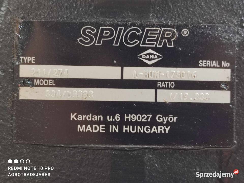 Dyferencjał obudowa SPICER 211274 wielkopolskie Wilkowo