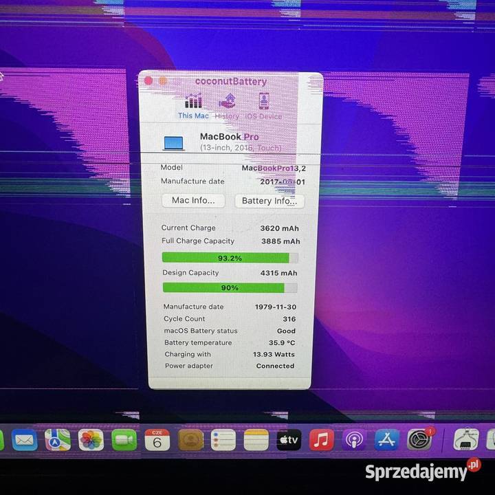 MacBook Pro 13 A1706 2016r i5 29 8GB 500SSD iOS Apple Warszawa