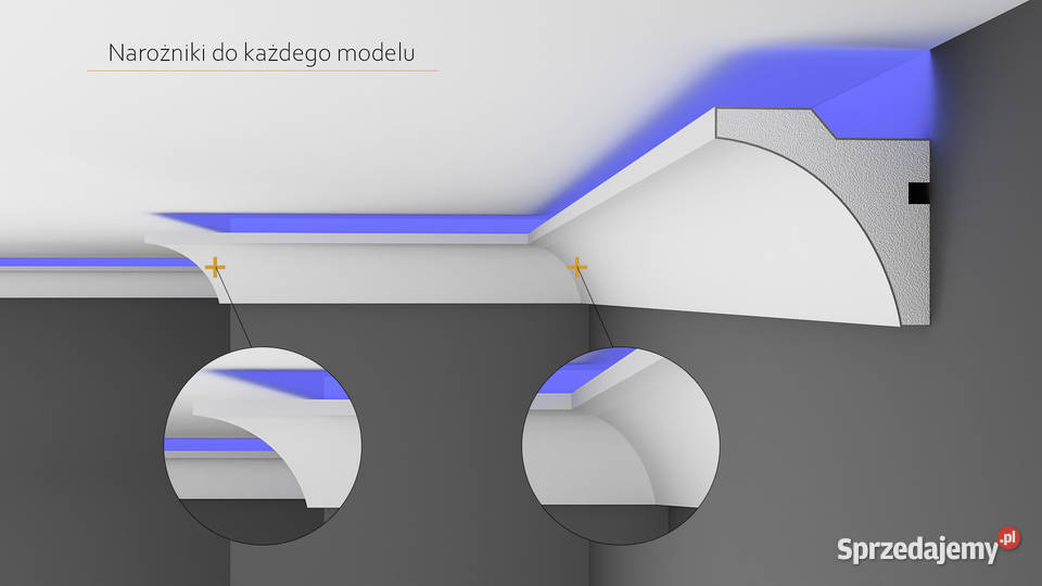 sztukateria gzyms oświetleniowy led utwardzany