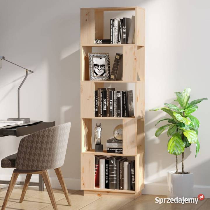vidaXL Regał na książkiprzegroda lite drewno Warszawa