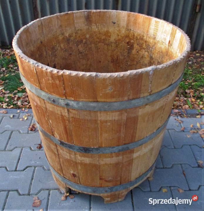 Stara Dębowa Beczka Dzieża Stożkowa na Nogach Antyki, Sztuka, Kolekcje Nieporęt
