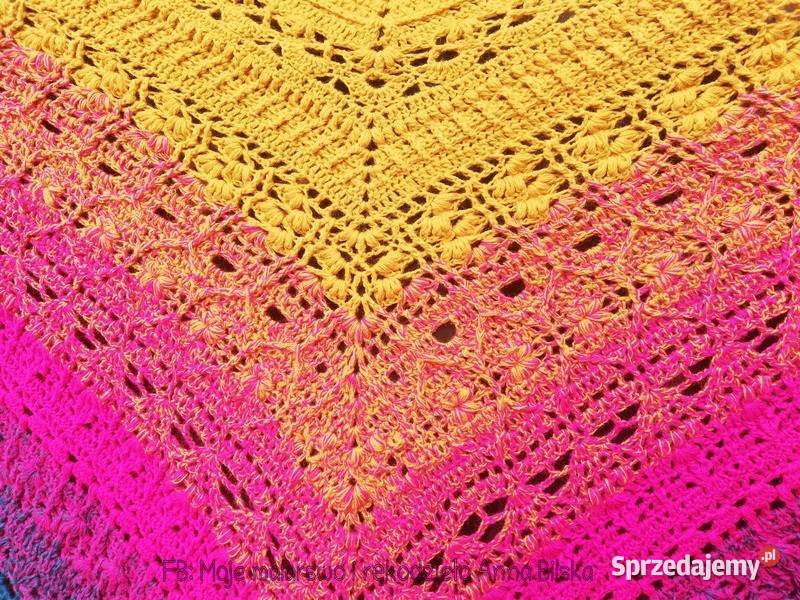 Chusta Ombre miodowyfuksjamorska rękodzieło Skarżysko-Kamienna