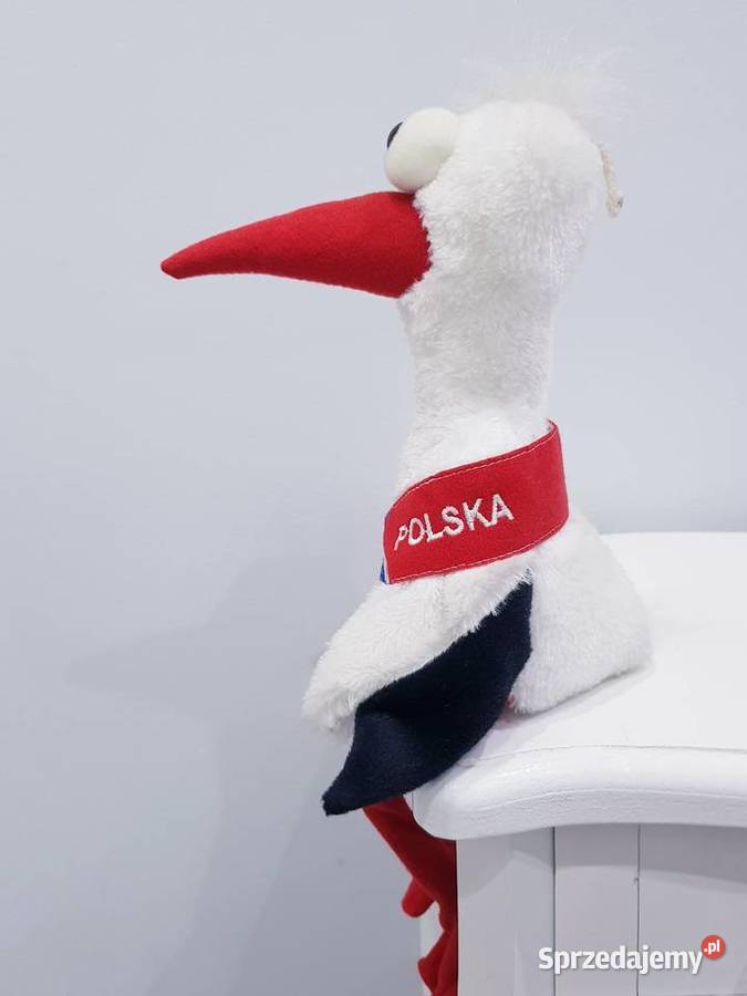 Pluszowa maskotka bociana Atlas Dąbrowa Górnicza