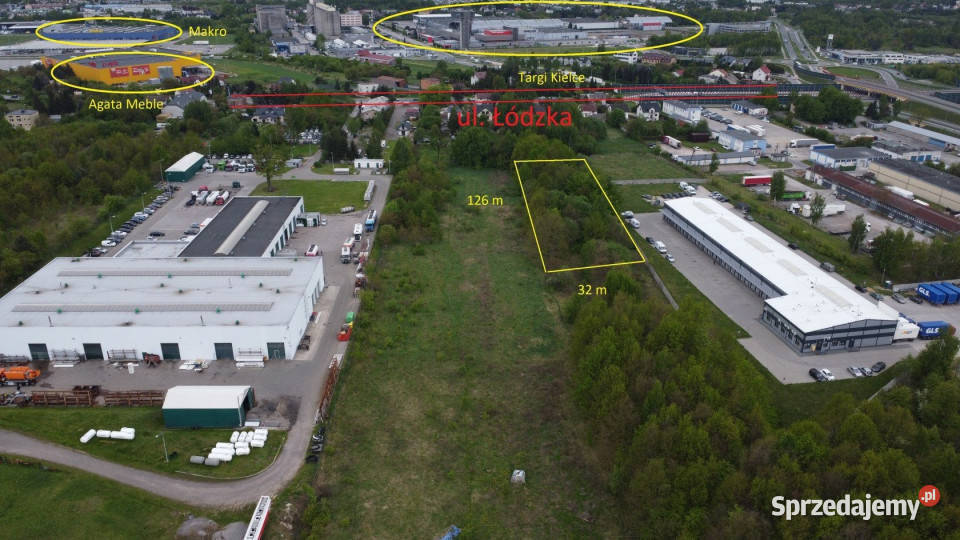 Grunt Kielce Łódzka 4110m2 Nieruchomości
