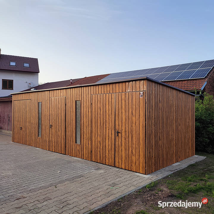 Blaszany garaż 83 m złoty dąb jasny blacha Wrocław
