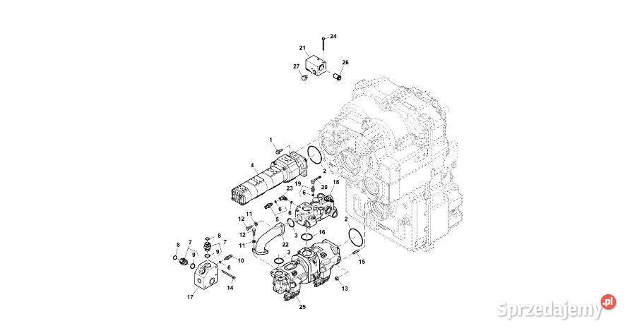 John Deere 9470RX Pompa hydrauliczna RE579067 Jastrzębniki