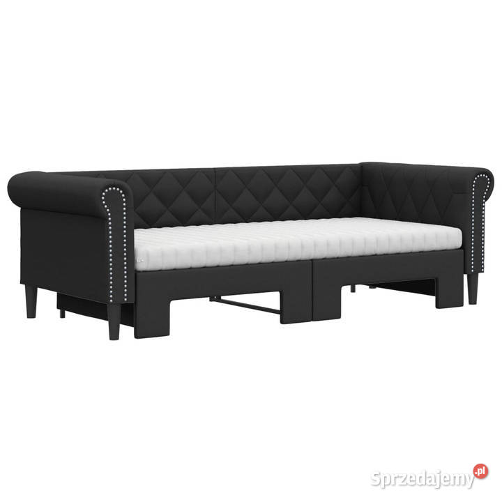 Sofa rozsuwana z materacami czarna ekoskóra Warszawa