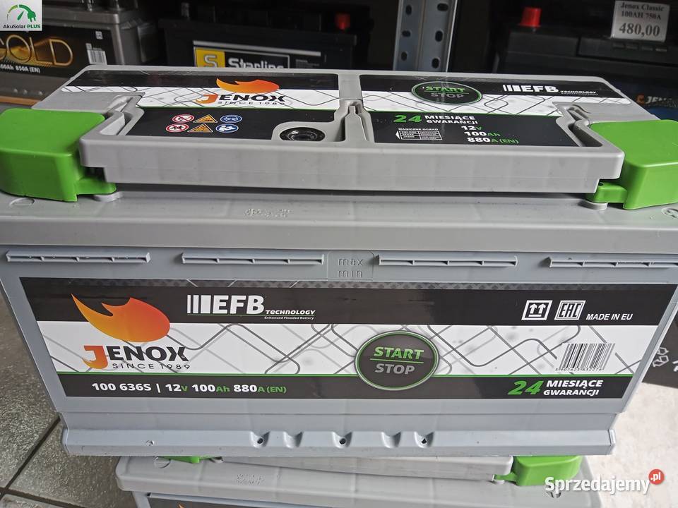 Akumulator EFB 100Ah 880A P StartStop Jenox
