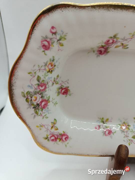 Półmisek naczynie owalne porcelana kostna róże
