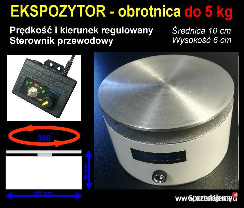 Ekspozytor obrotnica napęd reklamy regulowany do Warszawa