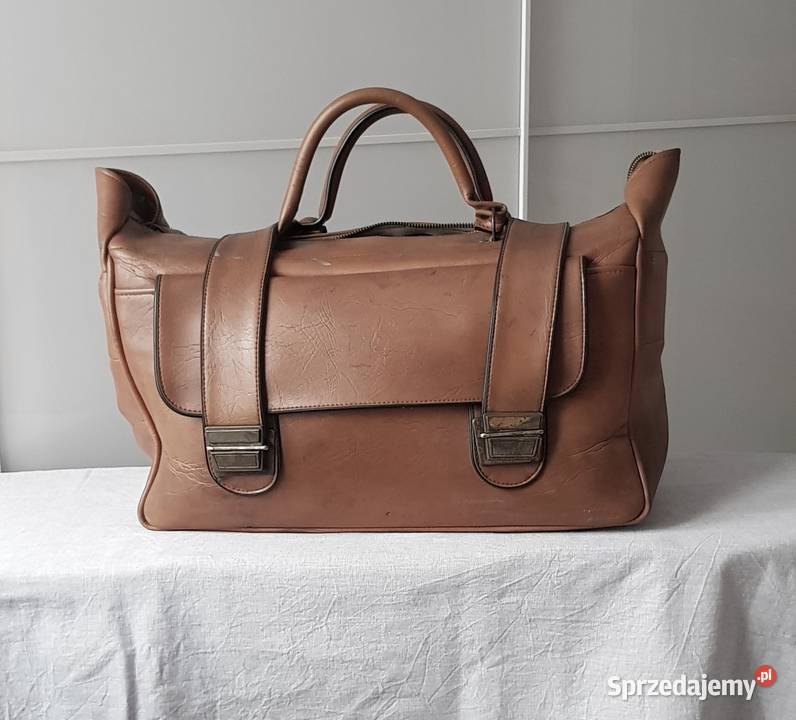 Vintage stara torba skórzana do renowacji