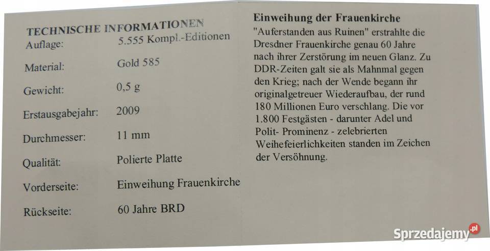 MONETA MEDAL NUMIZMAT KOLEKCJONERSKA NIEMCY Warszawa