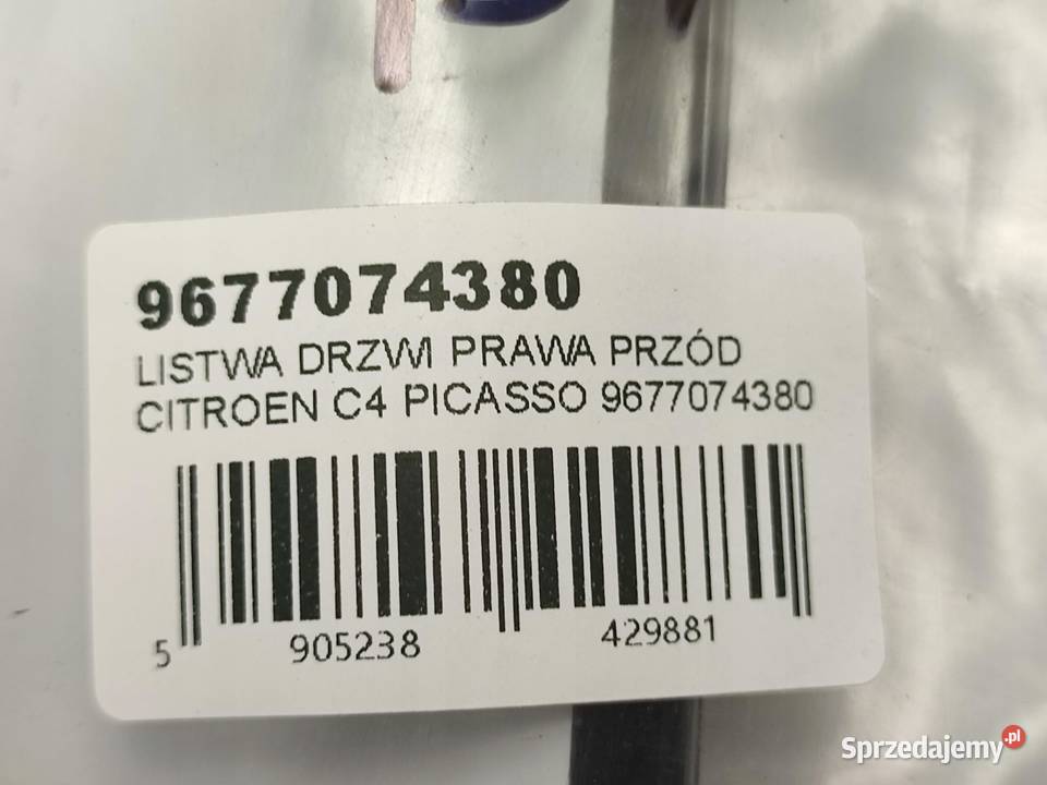 LISTWA DRZWI PRAWY PRZÓD CITROEN C4 PICASSO II osobowe