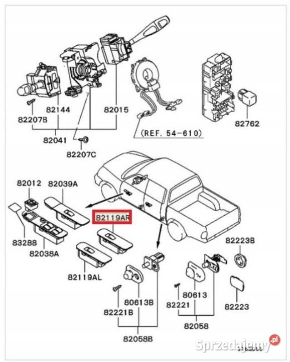 PANEL PRZYCISK SZYBY PRAWY MITSUBISHI L200 zASO lubelskie