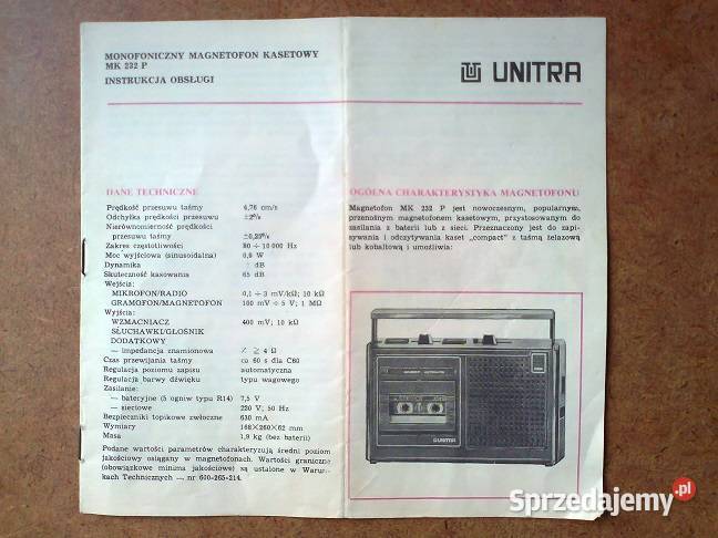 Pamiątki z PRL Magnetofony i radiomagnetofony Olkusz